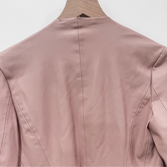 ZARA Blush Pink Faux Leather Jacket Size small - Picture 9 of 12